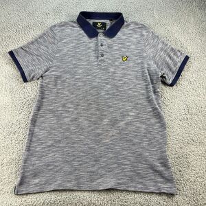 Lyle & Scott Polo Shirt Mens 2XL XXL Logo Scotland Gray Blue 100% Cotton
